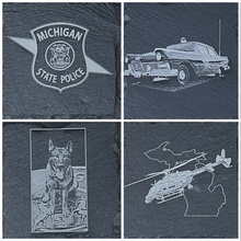 Load image into Gallery viewer, Laser Engraved Slate Coaster 4 Pack Set